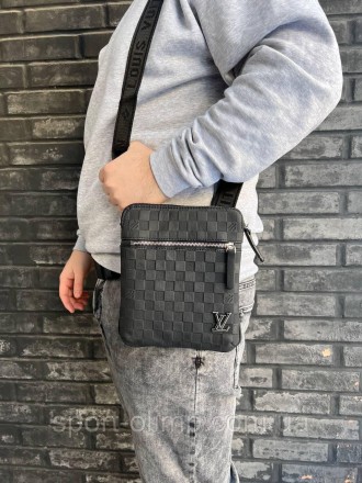 Чоловіча шкіряна сумка через плече Луї Вітон стильна Louis Vuitton, повсякденна . . фото 9