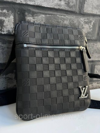 Чоловіча шкіряна сумка через плече Луї Вітон стильна Louis Vuitton, повсякденна . . фото 2