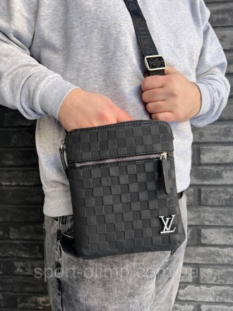 Чоловіча шкіряна сумка через плече Луї Вітон стильна Louis Vuitton, повсякденна . . фото 10