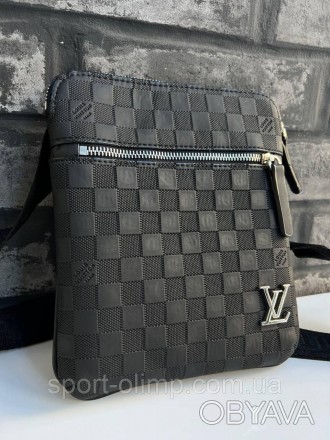 Чоловіча шкіряна сумка через плече Луї Вітон стильна Louis Vuitton, повсякденна . . фото 1