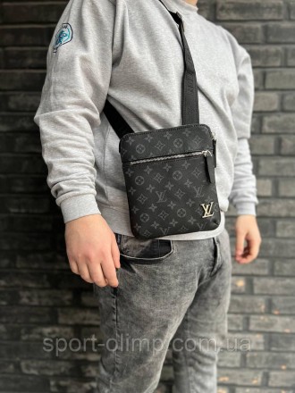 Мужская кожаная сумка через плечо Луи Витон стильная Louis Vuitton, маленькая ко. . фото 10