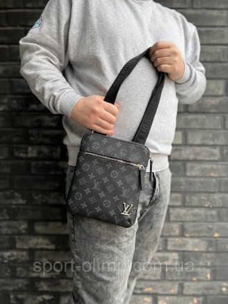 Мужская кожаная сумка через плечо Луи Витон стильная Louis Vuitton, маленькая ко. . фото 9