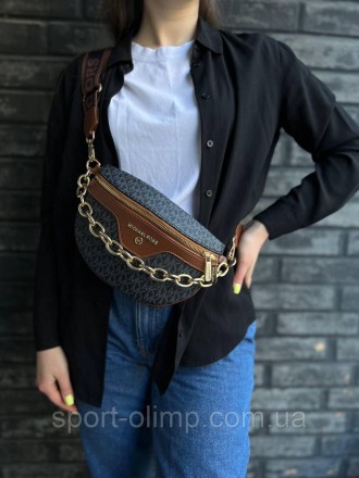 
Женская сумка через плечо стильная Michael Kors черно-коричневая классическая, . . фото 9