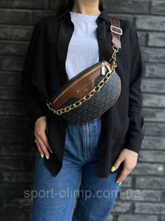 
Женская сумка через плечо стильная Michael Kors черно-коричневая классическая, . . фото 11