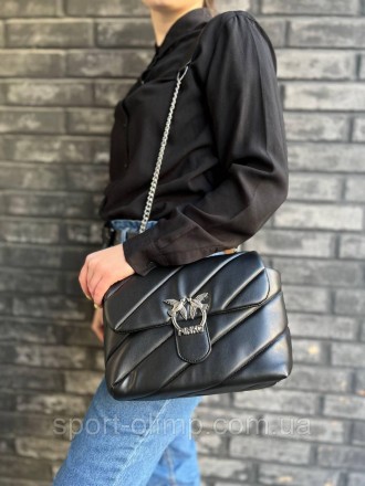 
Жіноча сумка через плече пінко стильна Pinko класична, чорна молодіжна повсякде. . фото 10