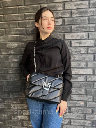 
Женская сумка через плечо пинко стильная Pinko классическая, черная молодежная . . фото 11
