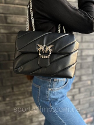 
Жіноча сумка через плече пінко стильна Pinko класична, чорна молодіжна повсякде. . фото 2