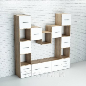 Уникальность мебельной стенки "Тетрис" состоит в том, что все элементы состоят и. . фото 2