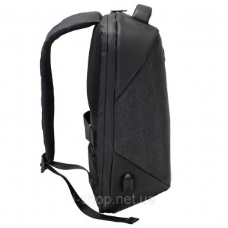 Водостійкий міський рюкзак з жорстким каркасом Semi Line USB 16 Dark Grey (P8253. . фото 5