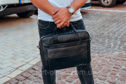Мужская черная сумка для ноутбука и документов кожаная 471171 
 
Характеристика:. . фото 6