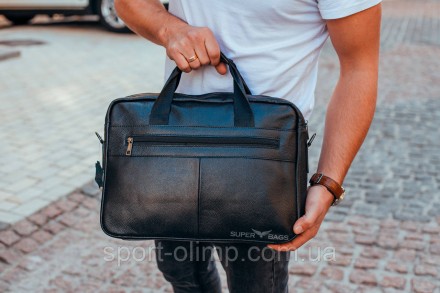 Мужская черная сумка для ноутбука и документов кожаная 471171 
 
Характеристика:. . фото 9