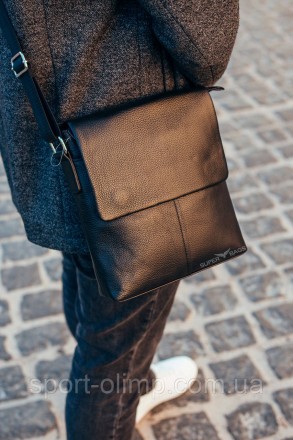 Кожаная мужская черная сумка мессенджер на плечо Tiding Bag N722-317 
Характерис. . фото 4