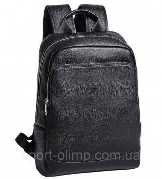 Рюкзак мужской кожаный. Черный рюкзак из натуральной кожи Tiding Bag B2-7371A че. . фото 2