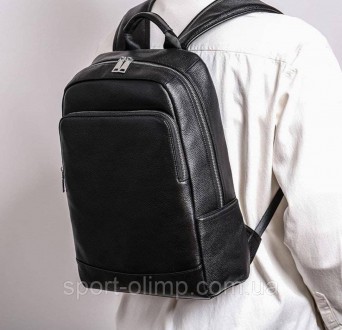 Рюкзак мужской кожаный. Черный рюкзак из натуральной кожи Tiding Bag B2-7371A че. . фото 10