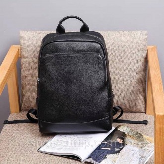 Рюкзак мужской кожаный. Черный рюкзак из натуральной кожи Tiding Bag B2-7371A че. . фото 11