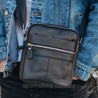 Чоловіча шкіряна чорна сумка-барсетка через плече BON6165 
 
Характеристики:
 
М. . фото 2