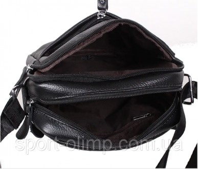 Чоловіча шкіряна чорна сумка-барсетка через плече BON6165 
 
Характеристики:
 
М. . фото 11