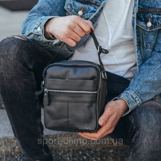 Чоловіча шкіряна чорна сумка-барсетка через плече BON6165 
 
Характеристики:
 
М. . фото 8