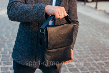  
Кожаная черная мужская сумка через плечо Tiding Bag SK A75-181 
 
Характеристи. . фото 4