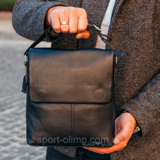  
Кожаная черная мужская сумка через плечо Tiding Bag SK A75-181 
 
Характеристи. . фото 2