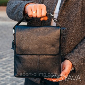  
Кожаная черная мужская сумка через плечо Tiding Bag SK A75-181 
 
Характеристи. . фото 1