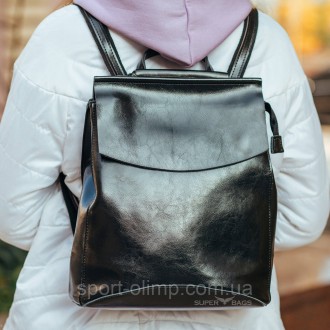 Рюкзак-сумка женский черного цвета из натуральной кожи Tiding Bag - 24034
 
Хара. . фото 10
