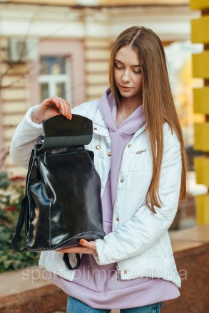 Рюкзак-сумка женский черного цвета из натуральной кожи Tiding Bag - 24034
 
Хара. . фото 6