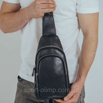Мужской кожаный черный слинг TidinBag - MK 5143231
 
Характеристики:
 
Цвет: чер. . фото 2