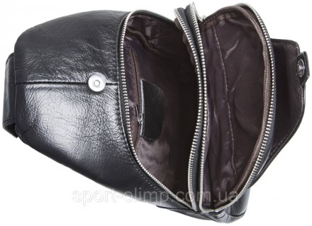  Сумка-слинг кожаная мужская Tiding Bag Черная - MK03983
 
Характеристика:
 
cти. . фото 5