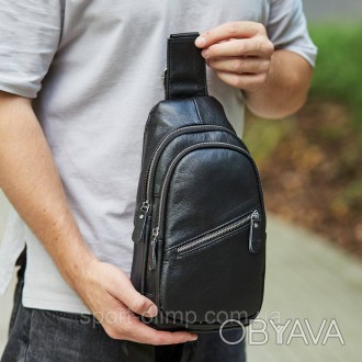 Кожаная нагрудная мужская сумка слинг Tiding Bag 563732-1W
 
Мужской кожаный сли. . фото 1