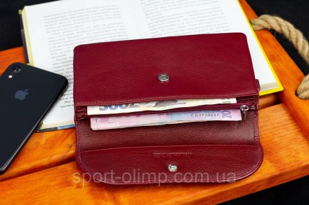 
Женский кошелек-клатч из натуральной кожи с клапаном на кнопке ST Leather ST023. . фото 10