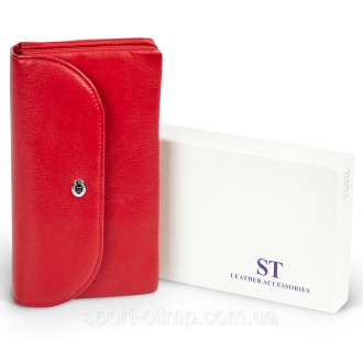 
Женский кошелек-клатч из натуральной кожи с клапаном на кнопке ST Leather ST023. . фото 4