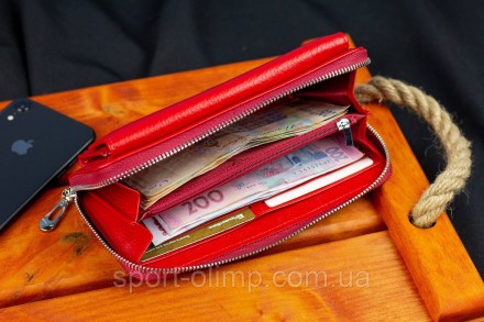 
Красный многофункциональный кошелек-клатч из натуральной кожи ST Leather ST027
. . фото 10