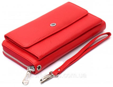 
Красный многофункциональный кошелек-клатч из натуральной кожи ST Leather ST027
. . фото 7
