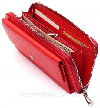 
Красный многофункциональный кошелек-клатч из натуральной кожи ST Leather ST027
. . фото 8
