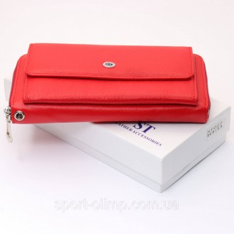 
Красный многофункциональный кошелек-клатч из натуральной кожи ST Leather ST027
. . фото 3