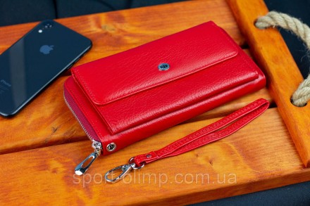 
Красный многофункциональный кошелек-клатч из натуральной кожи ST Leather ST027
. . фото 9