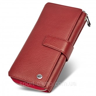 
Бордовый женский кошелек из натуральной кожи с блоками для карт ST Leather ST22. . фото 2