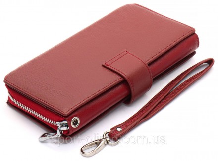 
Бордовый женский кошелек из натуральной кожи с блоками для карт ST Leather ST22. . фото 5