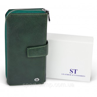 
Бордовый женский кошелек из натуральной кожи с блоками для карт ST Leather ST22. . фото 4