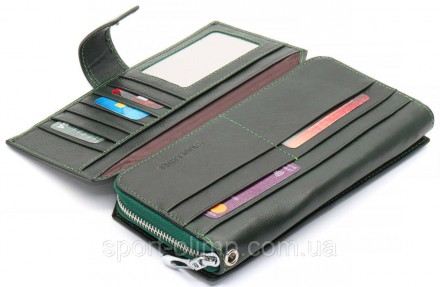 
Бордовый женский кошелек из натуральной кожи с блоками для карт ST Leather ST22. . фото 6