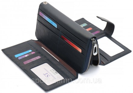 
Бордовый женский кошелек из натуральной кожи с блоками для карт ST Leather ST22. . фото 7