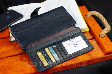 
Бордовий жіночий гаманець із натуральної шкіри з блоками для карток ST Leather . . фото 9