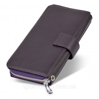 
Бордовий жіночий гаманець із натуральної шкіри з блоками для карток ST Leather . . фото 3