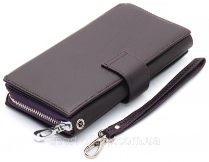 
Бордовий жіночий гаманець із натуральної шкіри з блоками для карток ST Leather . . фото 5
