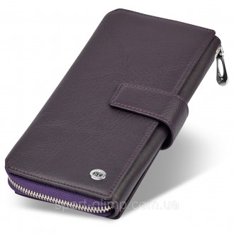 
Бордовый женский кошелек из натуральной кожи с блоками для карт ST Leather ST22. . фото 2