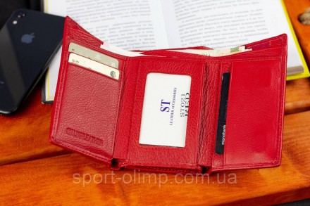 
Красный компактный женский кошелек с наружной монетницей ST Leather ST021
 
Хар. . фото 10