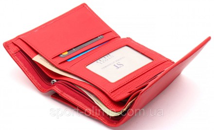 
Красный компактный женский кошелек с наружной монетницей ST Leather ST021
 
Хар. . фото 7