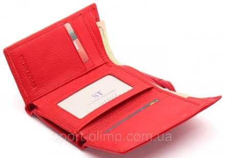 
Красный компактный женский кошелек с наружной монетницей ST Leather ST021
 
Хар. . фото 8