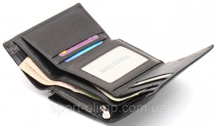 
Пудровый компактный женский кошелек из натуральной кожи на магнитах Marco Cover. . фото 7